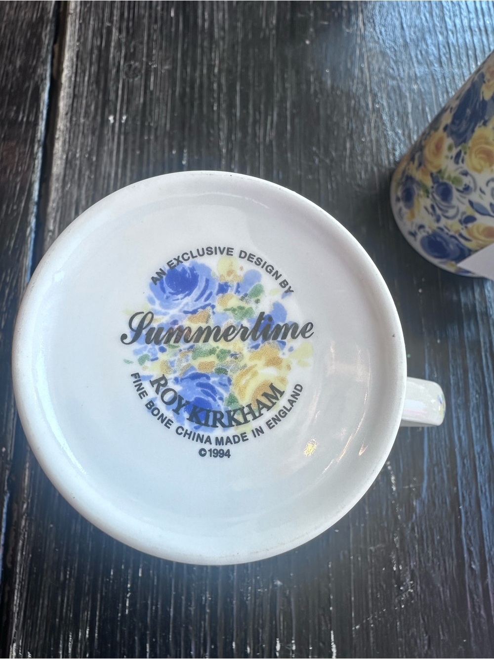 Blue & Yellow Floral Porcelain Mug Set - 4 Pack (Brand Unspecified) - Picture 3 of 3